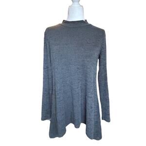 Logo Lotus Mockneck Tunic Modest Gray M
